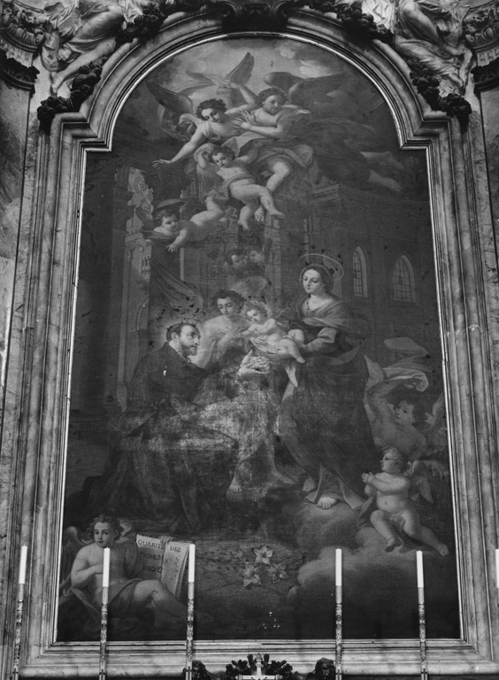 L'apparizione della Madonna col Bambino a San Gaetano (pala d'altare) di De Mare Mattia (sec. XVIII)