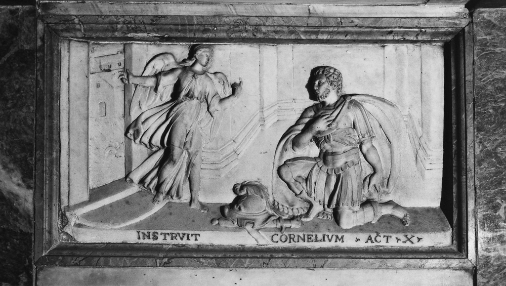 La conversione del centurione Cornelio (rilievo) - bottega romana (sec. XVI)