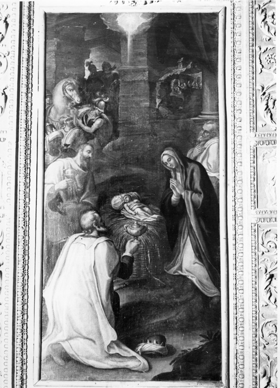 adorazione dei Re Magi (dipinto) di Nebbia Cesare (attribuito) (fine sec. XVI)