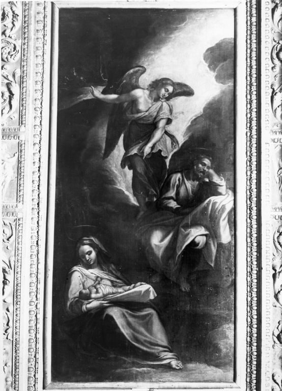 apparizione in sogno a Giuseppe dell'angelo che lo esorta a tornare a casa (dipinto) di Nebbia Cesare (attribuito) (fine sec. XVI)