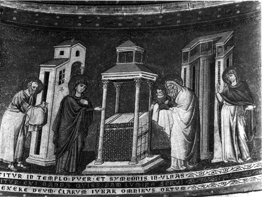 presentazione di Gesù al tempio (decorazione musiva, elemento d'insieme) di Cavallini Pietro (attribuito) (sec. XIII)