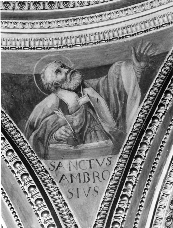 Sant'Ambrogio (dipinto, elemento d'insieme) di Fenzoni Ferraù detto Ferraù da Faenza (attribuito) (sec. XVI)