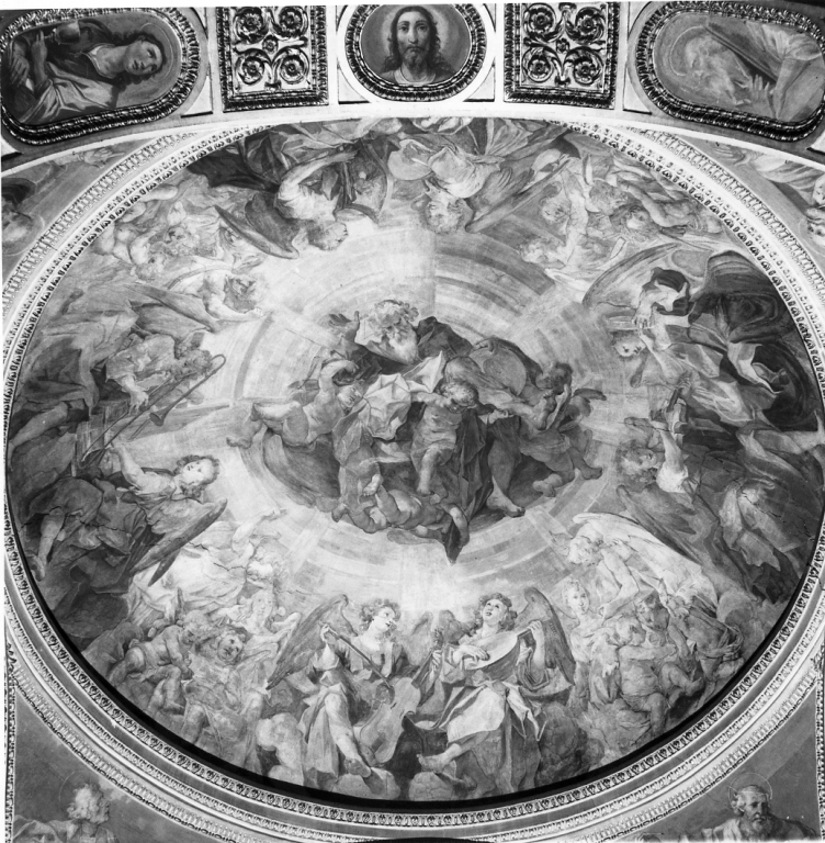 Dio Padre in gloria (dipinto, elemento d'insieme) di Fenzoni Ferraù detto Ferraù da Faenza (attribuito) (sec. XVI)