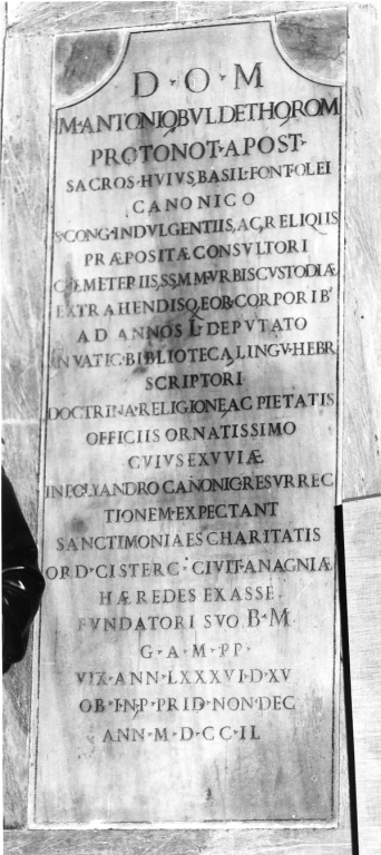 lapide commemorativa - ambito romano (sec. XVIII)