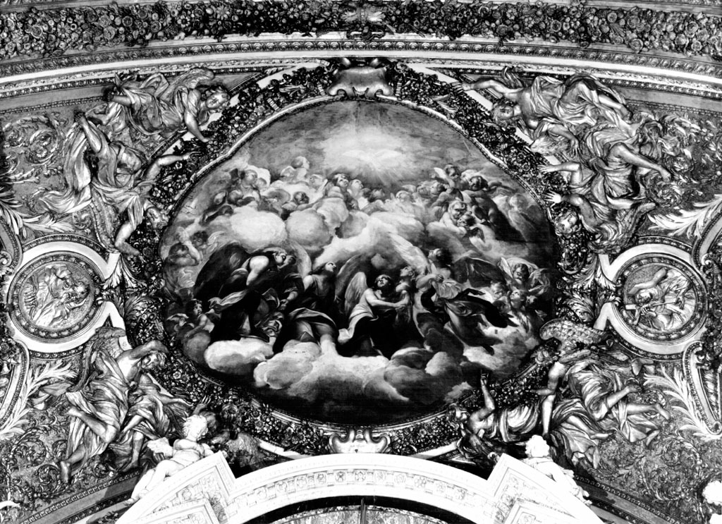 Spirito santo e gloria di angeli (dipinto) di Brandi Giacinto (sec. XVII)