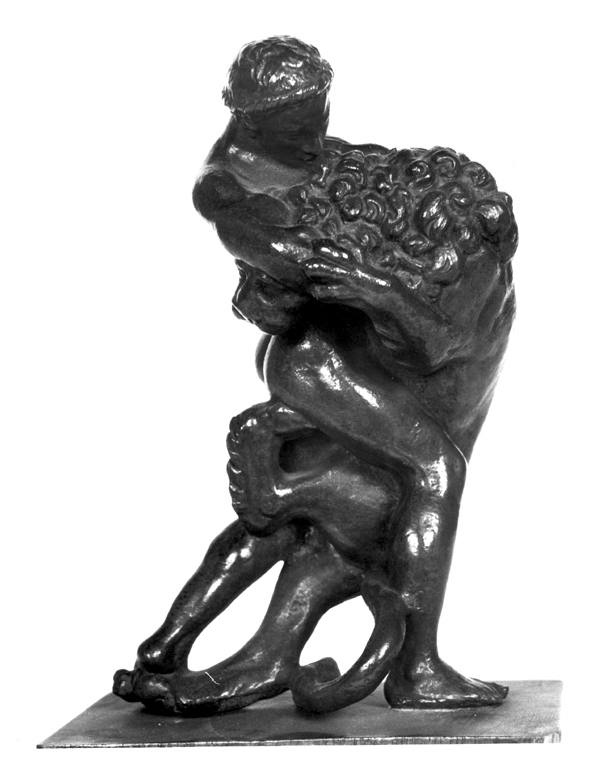 Ercole e il leone Nemeo (gruppo scultoreo) - ambito fiorentino (prima metà sec. XVI)