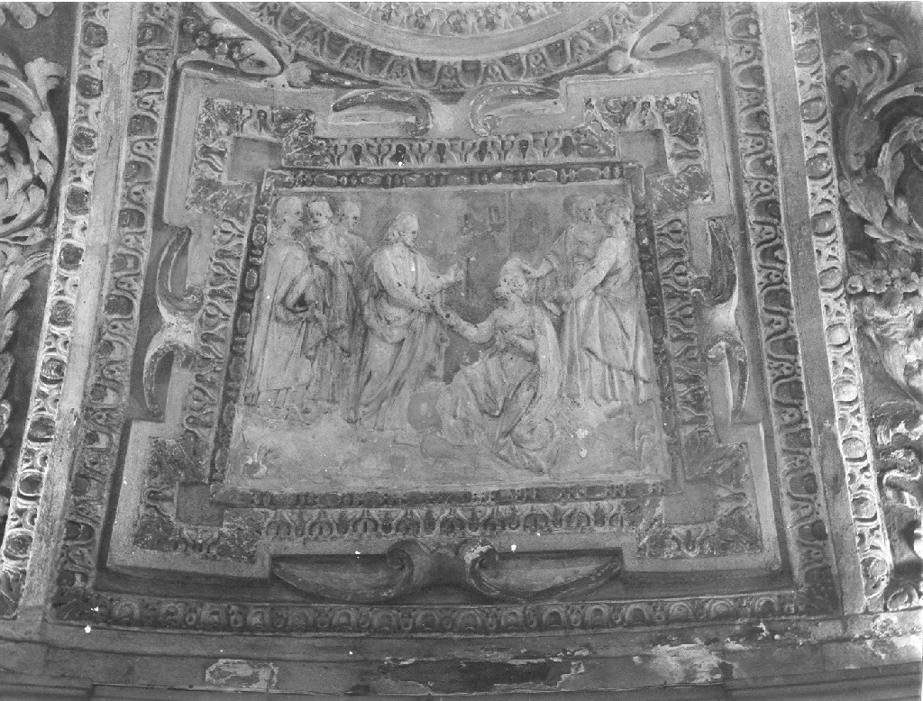 Cristo consegna le chiavi a San Pietro (rilievo) di De Rossi Giovanni Francesco (sec. XVII)