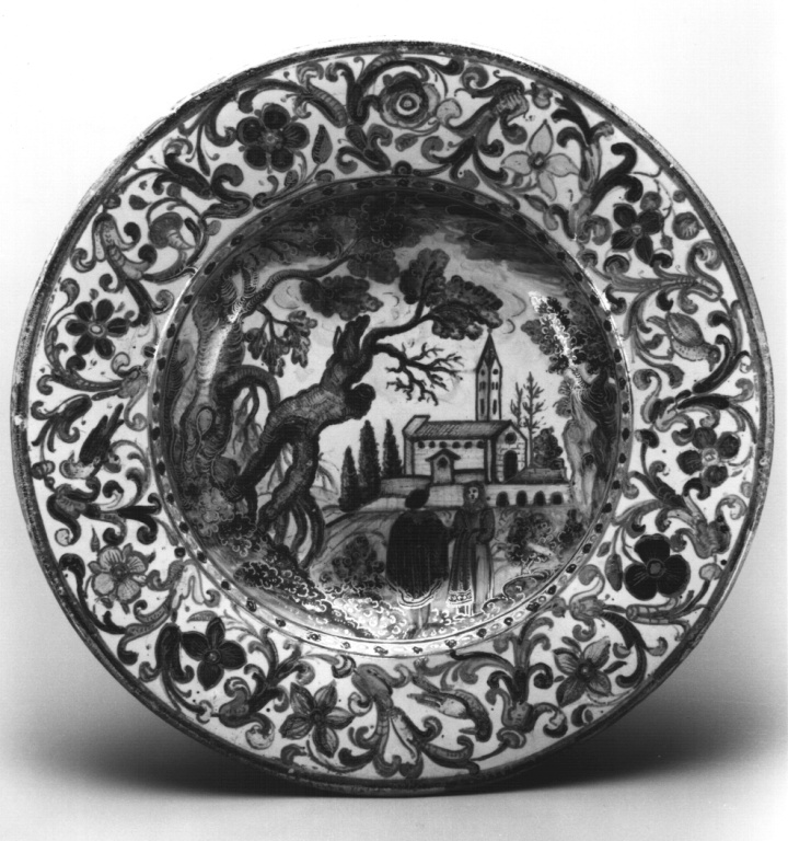 piatto di Grue Francesco (bottega) - manifattura di Castelli d'Abruzzo (terzo quarto sec. XVII)