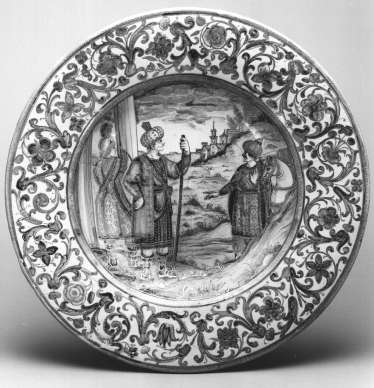 piatto di Grue Francesco (attribuito) - manifattura di Castelli d'Abruzzo (sec. XVII)
