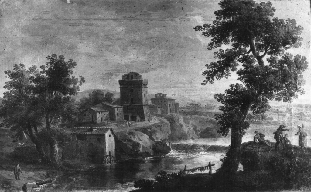 Paesaggio con Villa Costaguti (dipinto) di Anesi Paolo (sec. XVIII)