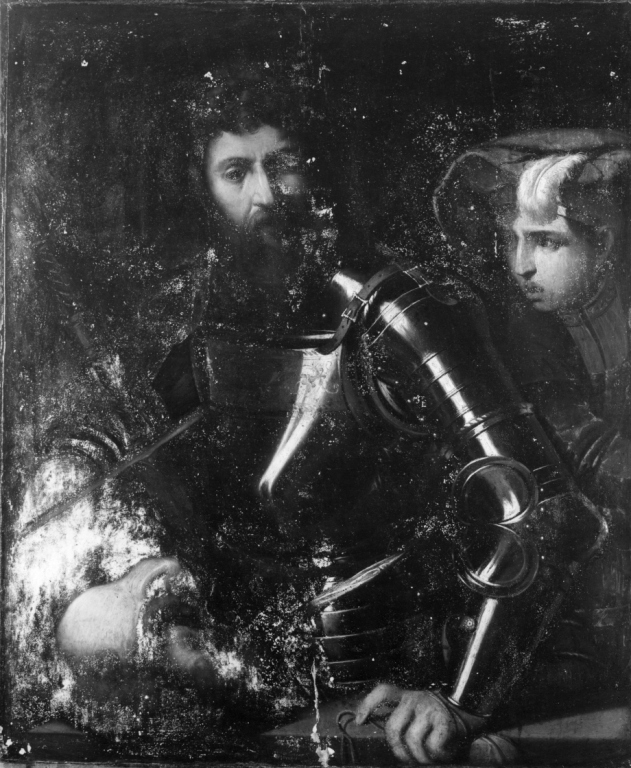Davide con la testa di Golia e un paggio (dipinto) - ambito ferrarese (seconda metà sec. XVI)