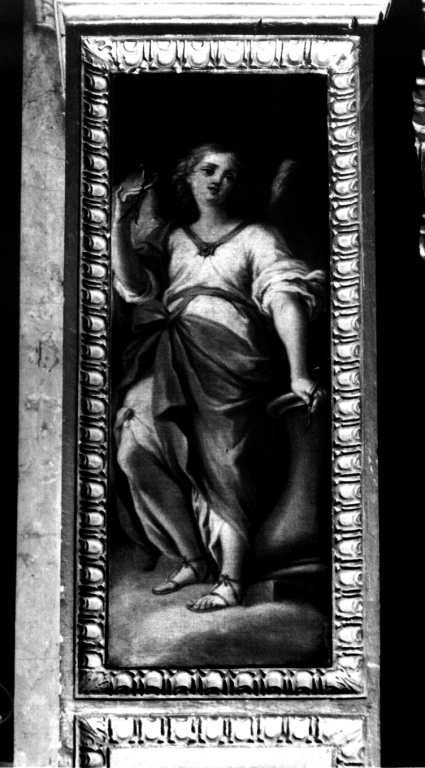 angelo con strumento della passione: chiodi (dipinto) di Cerruti Michelangelo (sec. XVIII)