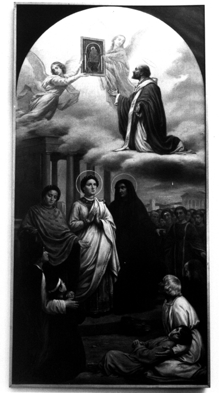 apparizione della Madonna del Portico (dipinto) di Francisi Guido (fine/inizio secc. XIX/ XX)