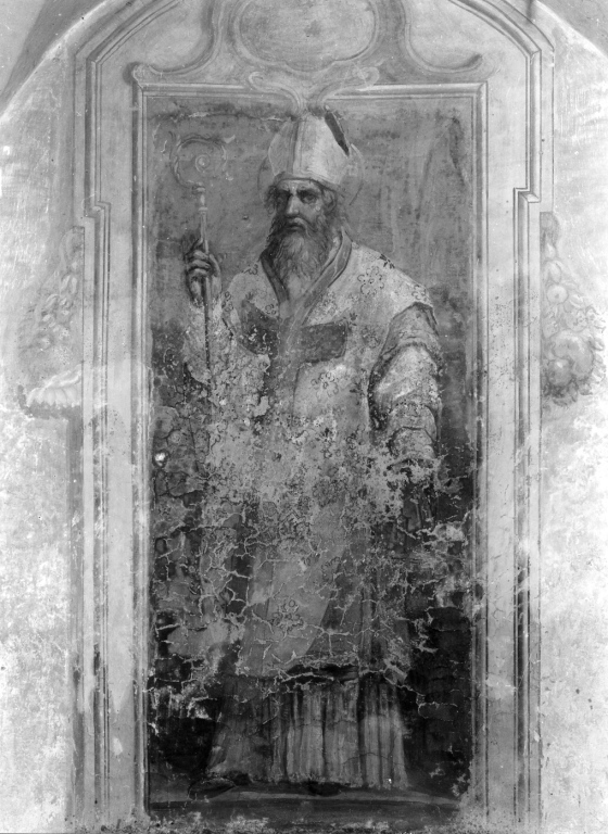 Santo vescovo (dipinto) di Manenti Vincenzo (sec. XVI)