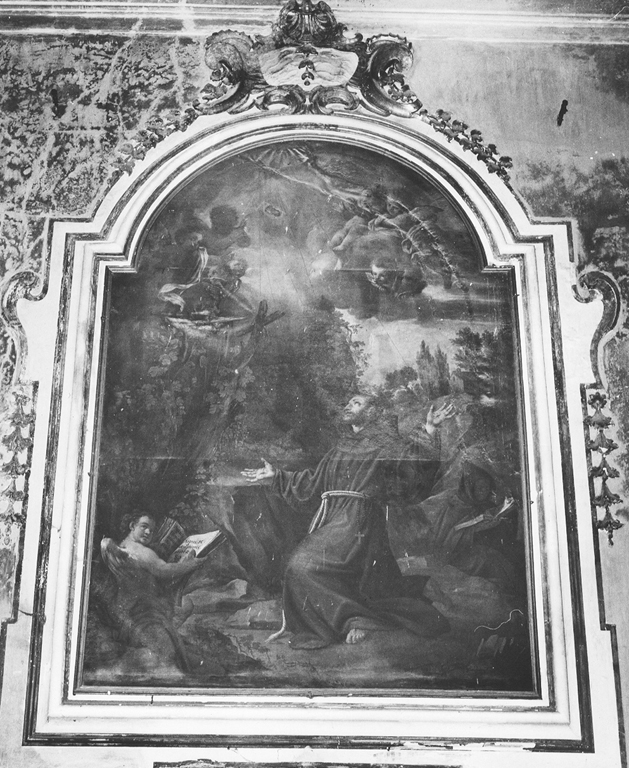 San Francesco d'Assisi riceve le stimmate (dipinto) - ambito laziale (prima metà sec. XVIII)