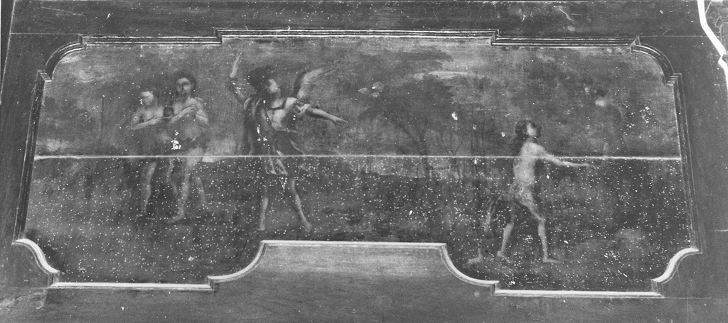 Dio scaccia Adamo e Eva dal paradiso terrestre (dipinto, serie) - ambito laziale (seconda metà sec. XVIII)