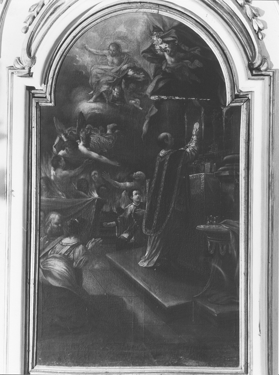 anime del purgatorio invocano il Santissimo Sacramento (dipinto) - ambito laziale (fine/inizio secc. XVII/ XVIII)