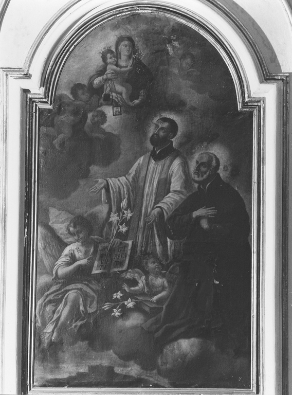 Madonna del Carmelo e i santi Filippo Neri e Gaetano di Thiene (dipinto) - ambito laziale (seconda metà sec. XVIII)