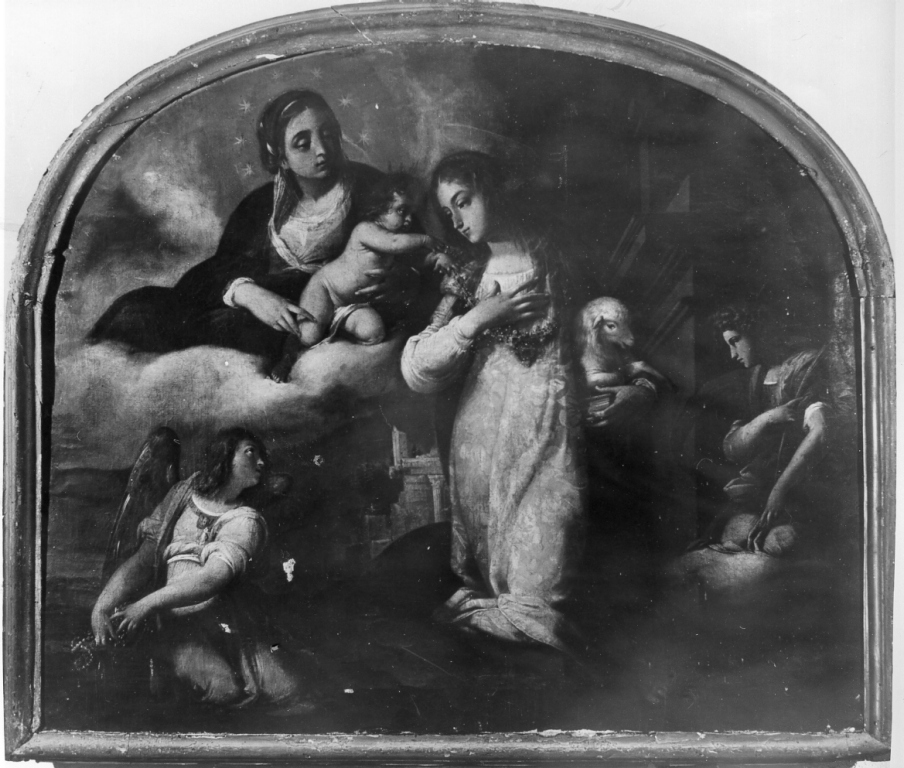 Madonna con Bambino e Sant'Agnese (dipinto) di Baglione Giovanni (sec. XVII)