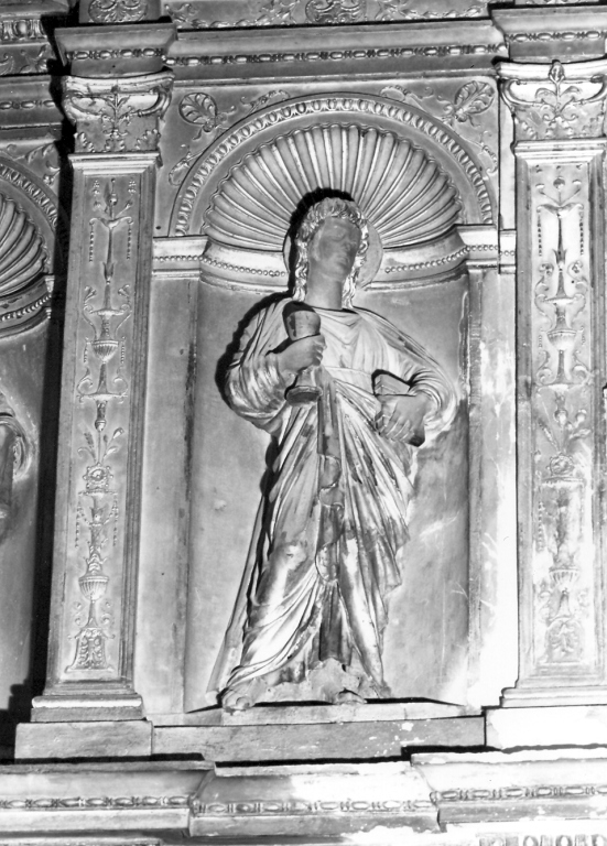 San Giovanni Evangelista (scultura) di Pasquale da Caravaggio (ultimo quarto sec. XV)