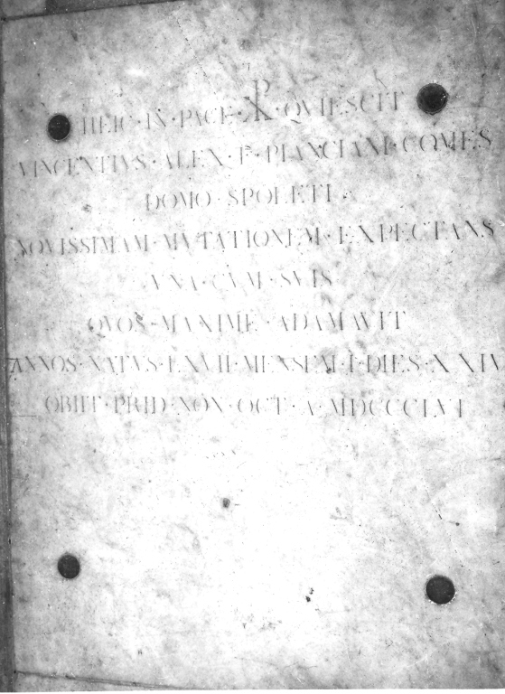 lapide tombale - manifattura romana (sec. XIX)