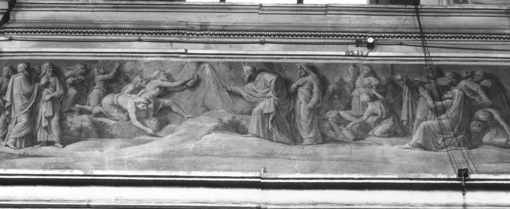Mosè fa scaturire l'acqua dalla roccia (dipinto) di Gagliardi Pietro (sec. XIX)