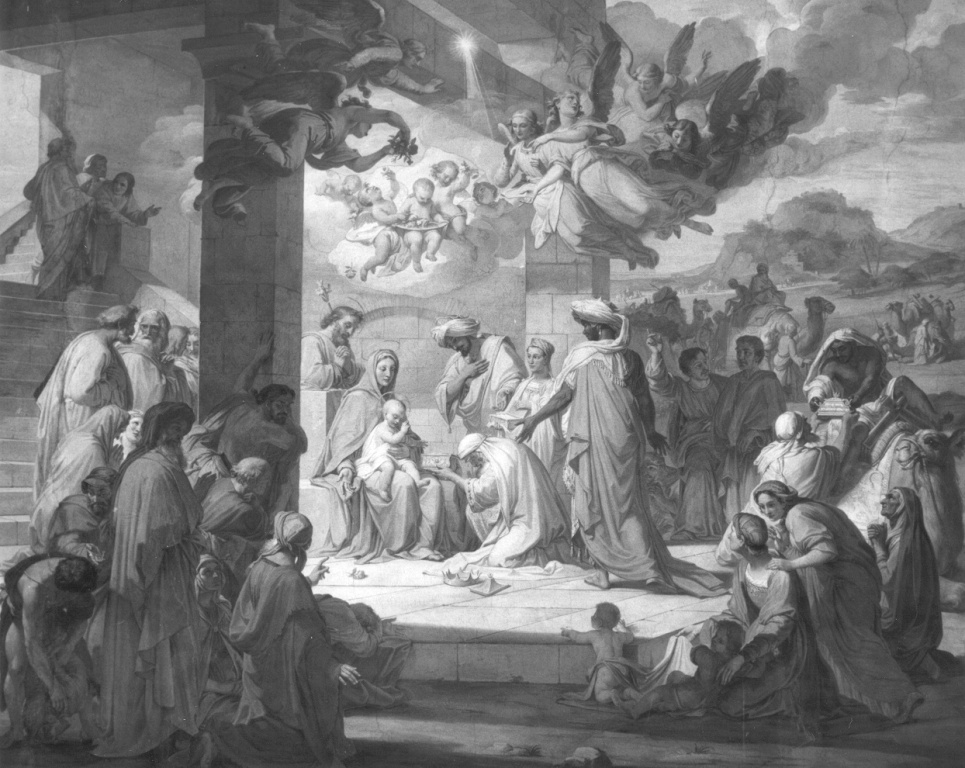 adorazione dei Re Magi (dipinto) di Gagliardi Pietro (sec. XIX)