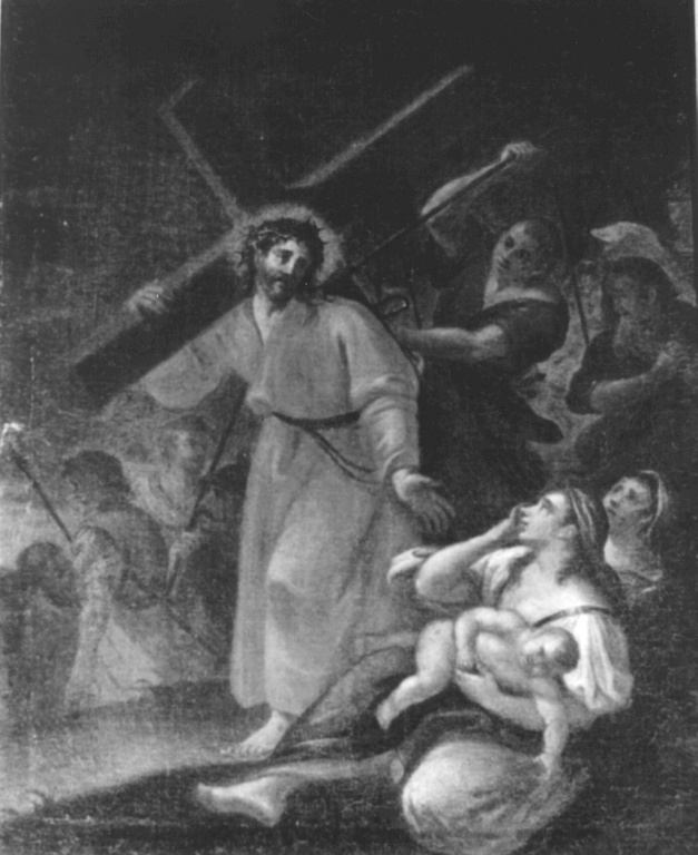 stazione VIII: Gesù consola le donne di Gerusalemme (dipinto) di Maratta Carlo (cerchia) (prima metà sec. XVIII)