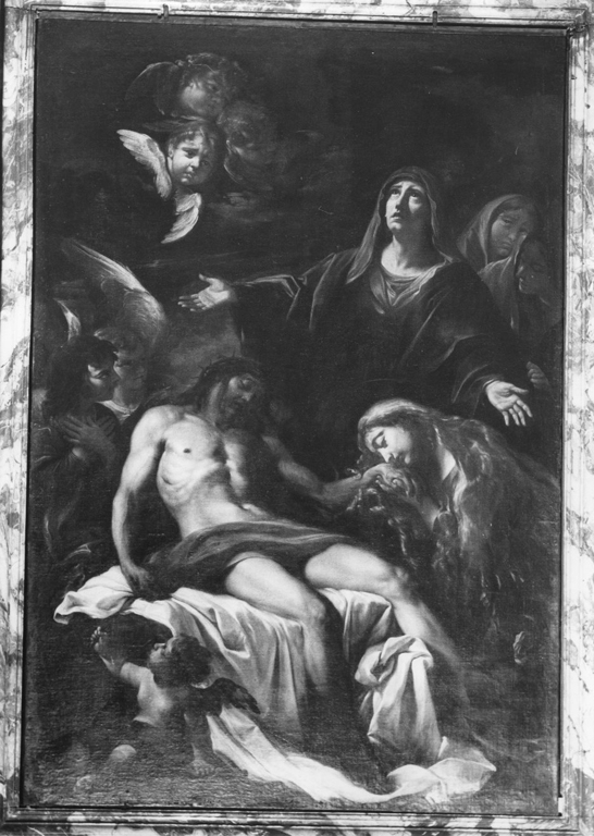 compianto sul Cristo morto (dipinto) di Brandi Giacinto (sec. XVII)