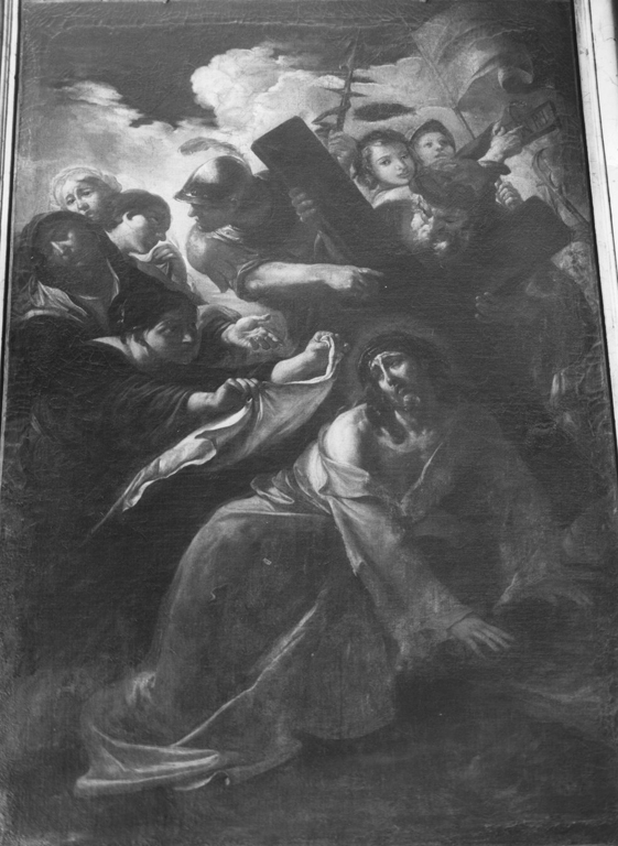Cristo incontra Santa Veronica (dipinto) di Brandi Giacinto (sec. XVII)