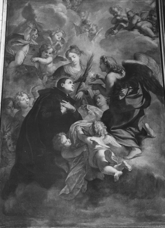 Comunione mistica di San Stanislao Kostka (dipinto) di Mazzanti Ludovico (sec. XVIII)