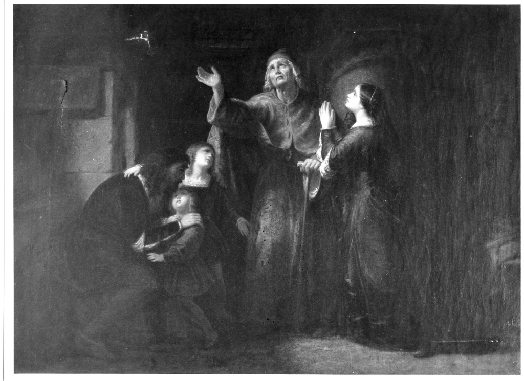 scena familiare (dipinto) di Licata Antonio (sec. XIX)