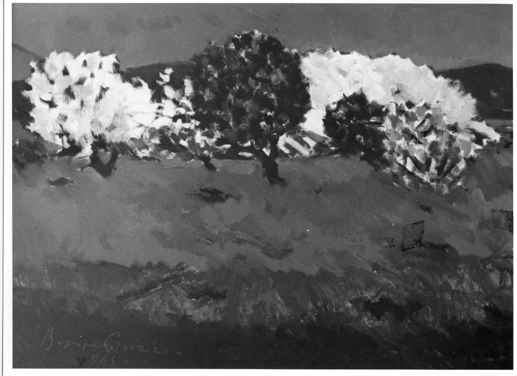 paesaggio con alberi (dipinto) di Gurzi Beppe (sec. XX)