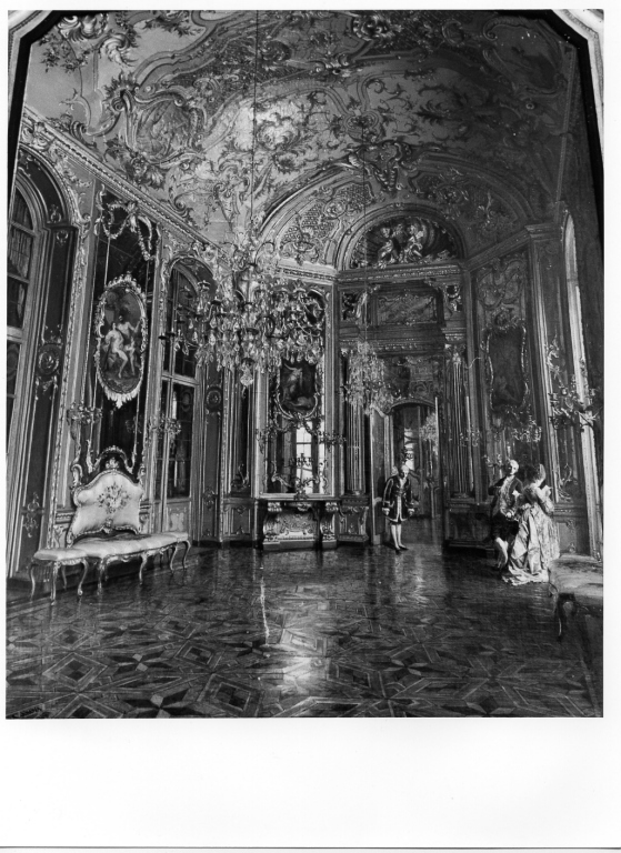 interno di palazzo (dipinto) di Canova Giacomo (sec. XIX)