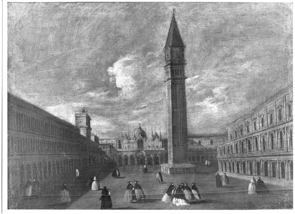 Piazza e chiesa di San Marco, veduta di città (dipinto, serie) - ambito veneziano (ultimo quarto sec. XVIII)