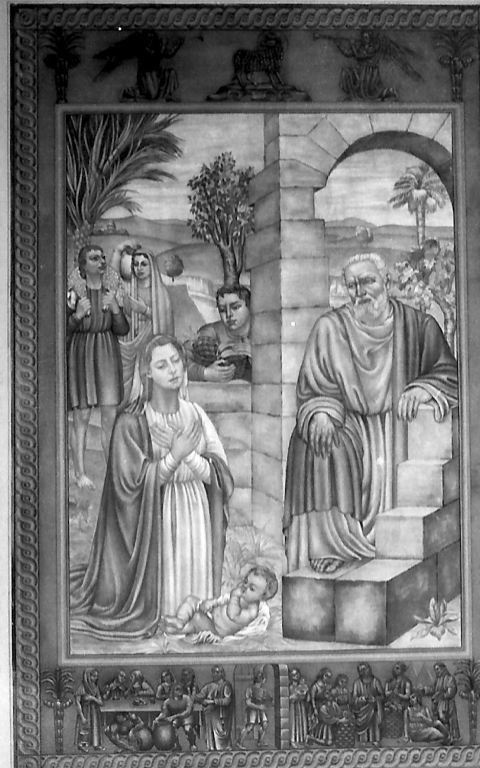 nozze di Cana e moltiplicazione dei pani e dei pesci (dipinto) di Socrate Carlo (sec. XX)