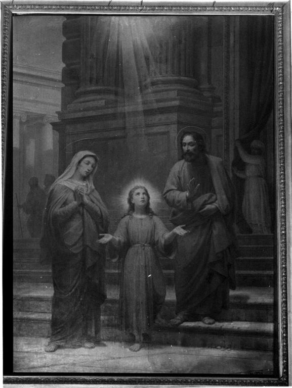 Sacra Famiglia a Nazaret (pala d'altare) di Gagliardi Pietro (sec. XIX)