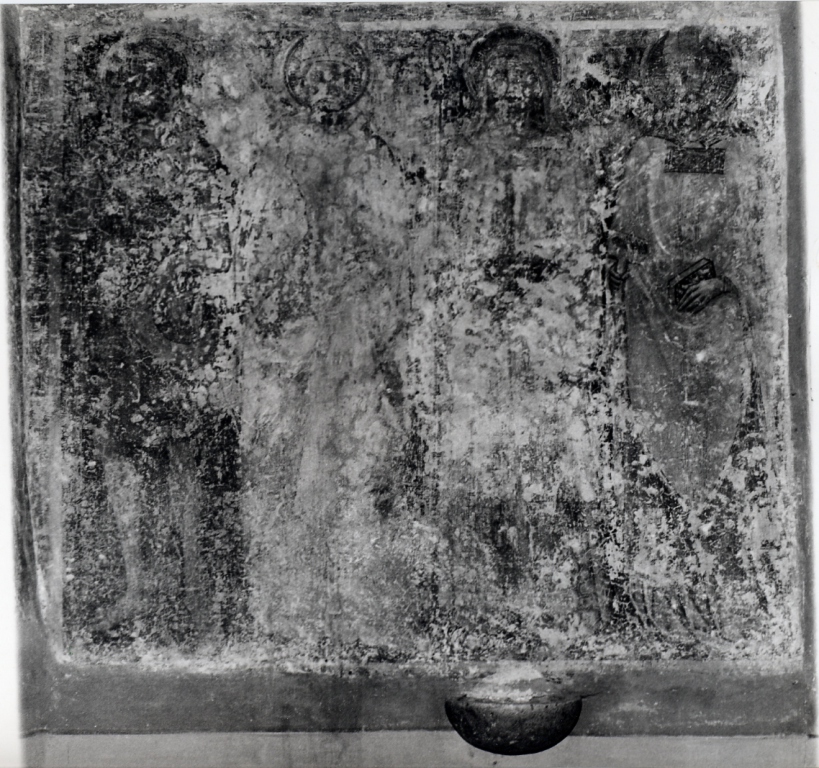 San Giovanni Battista; Santi vescovi; Santa monaca (dipinto, complesso decorativo) - ambito laziale (sec. XV)