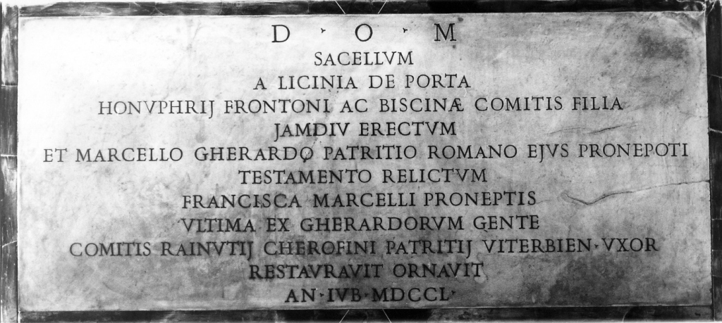 lapide documentaria - ambito romano (sec. XVIII)