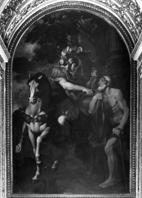 San Martino divide il mantello col povero (dipinto) di Chiari Fabrizio (sec. XVII)