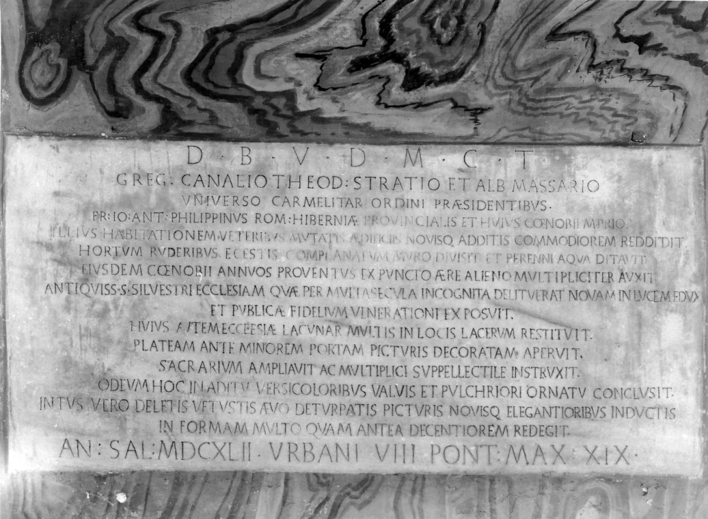 lapide documentaria - ambito romano (sec. XVII)