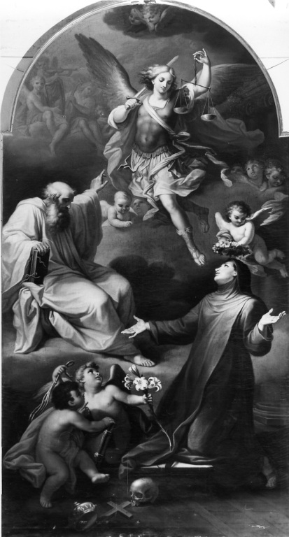 Apparizione di S. Michele Arcangelo ad una beata carmelitana (dipinto) di Concioli Antonio (sec. XVIII)