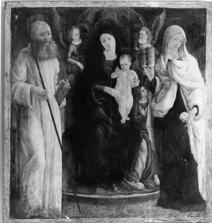 Madonna in trono con Santi (dipinto) di Gerolamo da Cremona (attribuito) (seconda metà sec. XV)