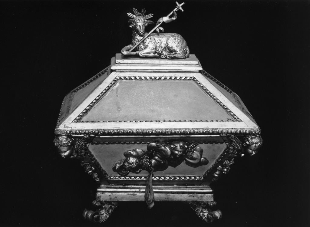 reliquiario a teca - a urna - ambito romano (sec. XVIII)