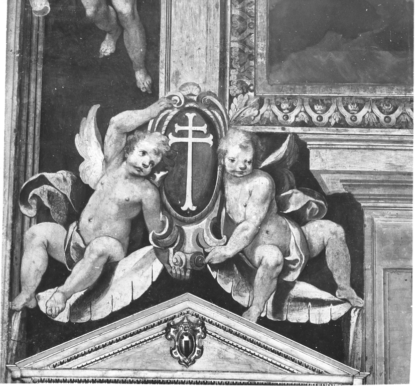 angeli reggistemma (dipinto, pendant) di Conti Cesare (attribuito) (sec. XVI)