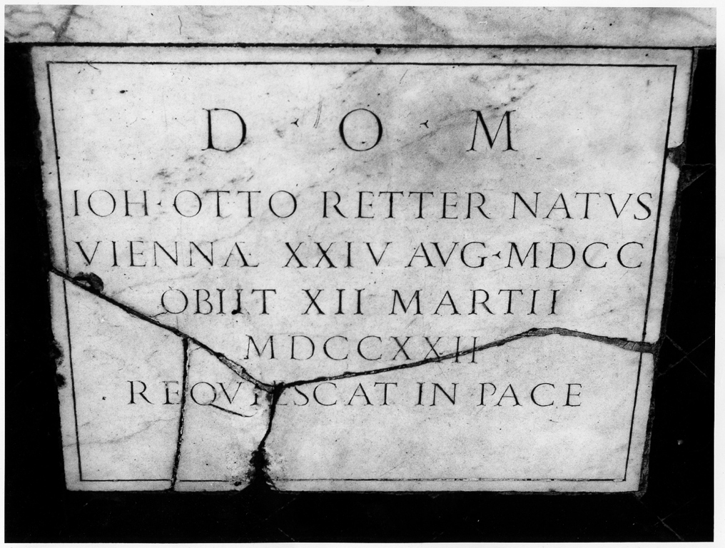 lapide tombale, opera isolata - ambito romano (sec. XVIII)