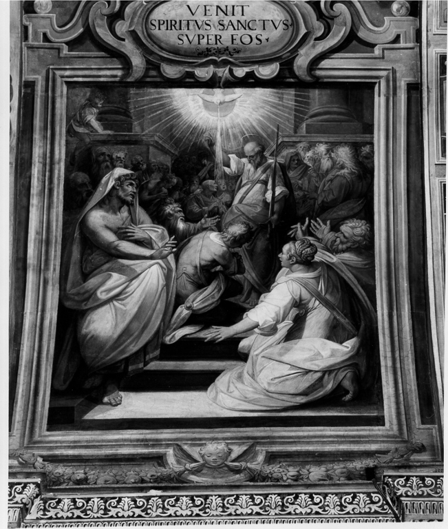 San Paolo battezza i discepoli di Giovanni Battista in Efeso in nome dello Spirito Santo (dipinto, complesso decorativo) di Zucchi Jacopo (attribuito) (sec. XVI)