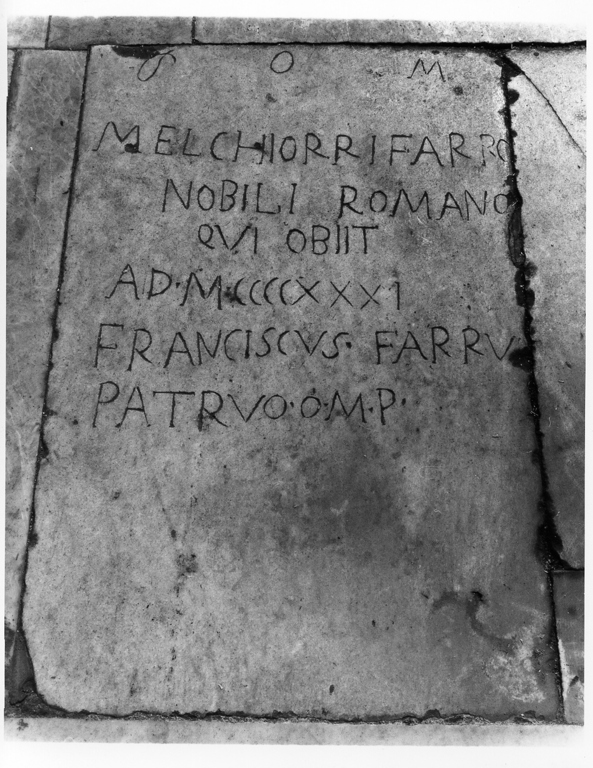 lapide tombale, opera isolata - ambito romano (sec. XV)
