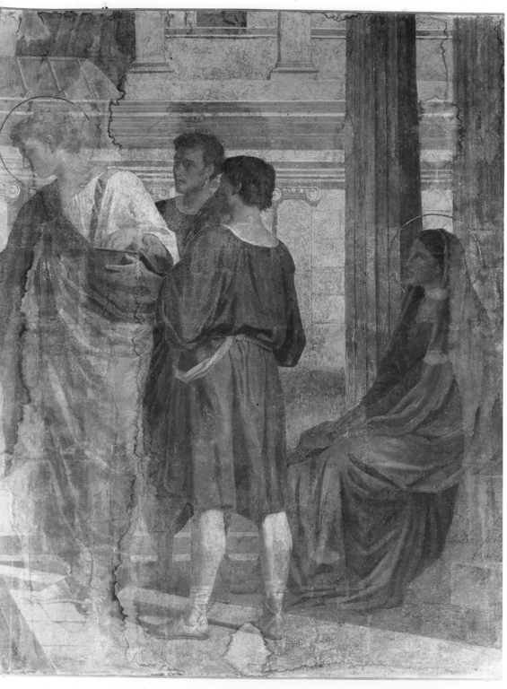 elemosina di San Lorenzo (dipinto, frammento) di Fracassini Cesare (attribuito) (sec. XIX)