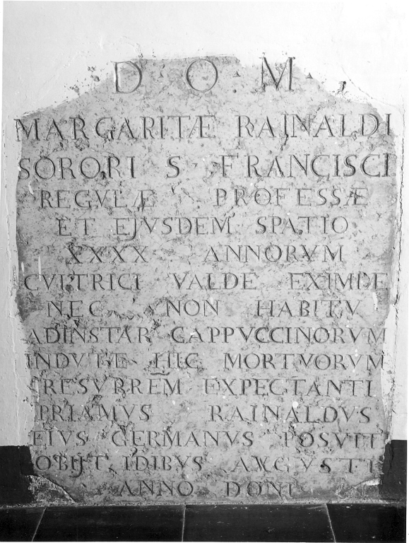 lastra tombale - bottega laziale (sec. XVIII)